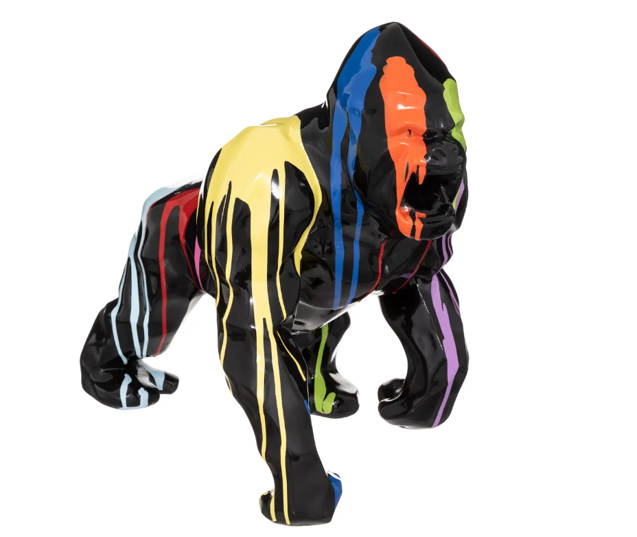 Statuie Atmosphera Gorilă, 40 cm, Rășină Neagră