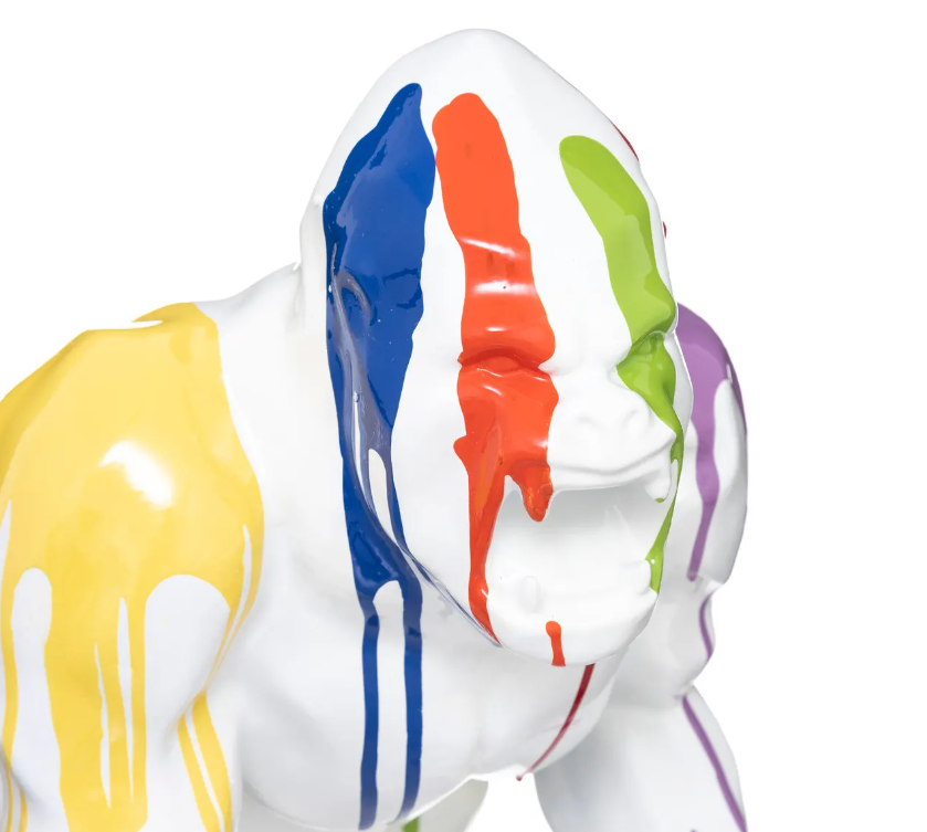 Statuie Atmosphera Gorilă, 40 cm, Rășină albă