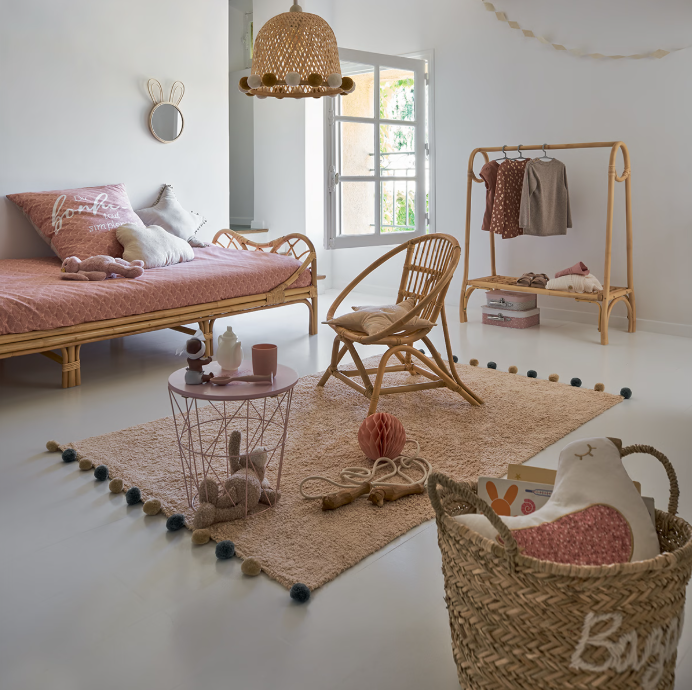 Pat pentru copii Atmosphera, ratan, 90x190 cm