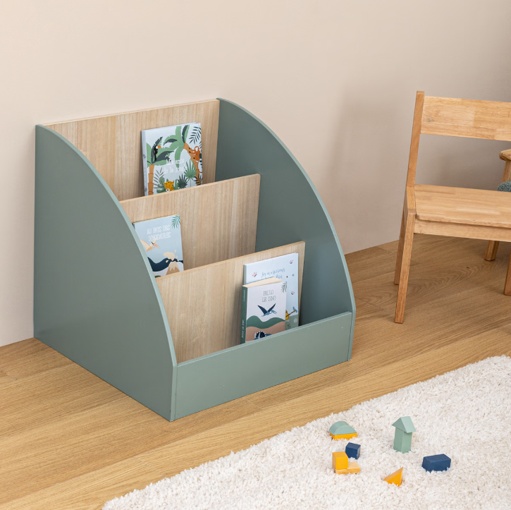 Bibliotecă pentru copii Atmosphera Leopard, MDF, Verde