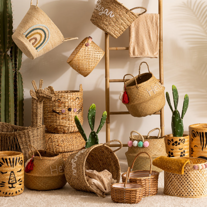 Coș de depozitare pliabil Atmosphera Bazar, 41cm, stuf