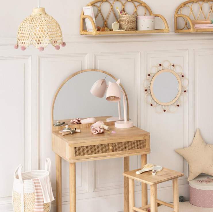 Oglindă pentru copii Atmosphere La campagne, 38 cm, Ratan