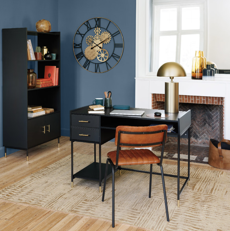 Birou Atmosphera Tedy, 2 sertare, MDF, Negru