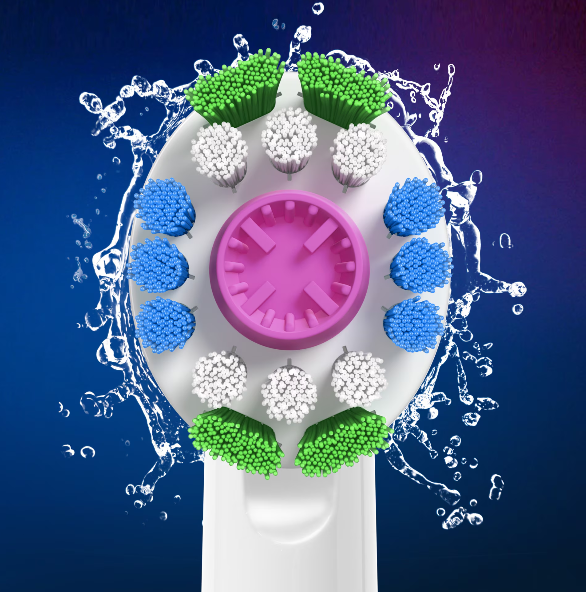 Cap de periuță de dinți electrică Oral-B Cross Action EB50, alb 3D, 4 buc.