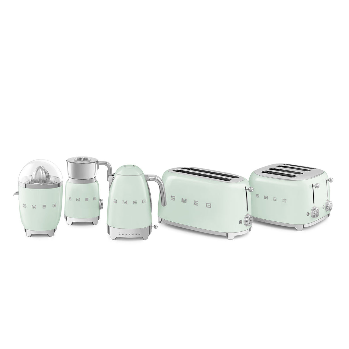 Prăjitor de pâine SMEG TSF02PGEU, 1500W 2 felii, 6 niveluri de prăjire/ Verde pastel