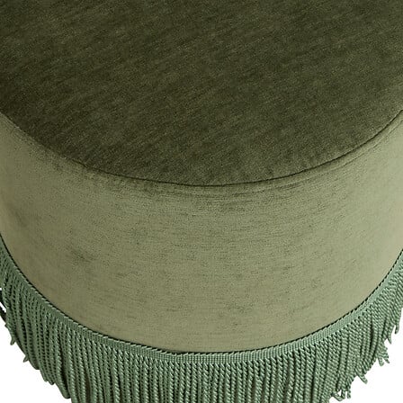 Atmosfera puf Alanya, Chenille, Kaki, Ø37,5 cm