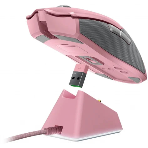 Mouse și dock de gaming wireless Razer Viper Ultimate, cuarț roz