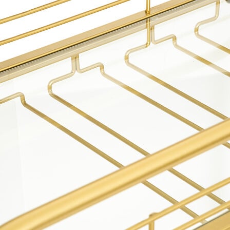 Masă laterală Atmosphera Antonella, sticlă și metal, aurie