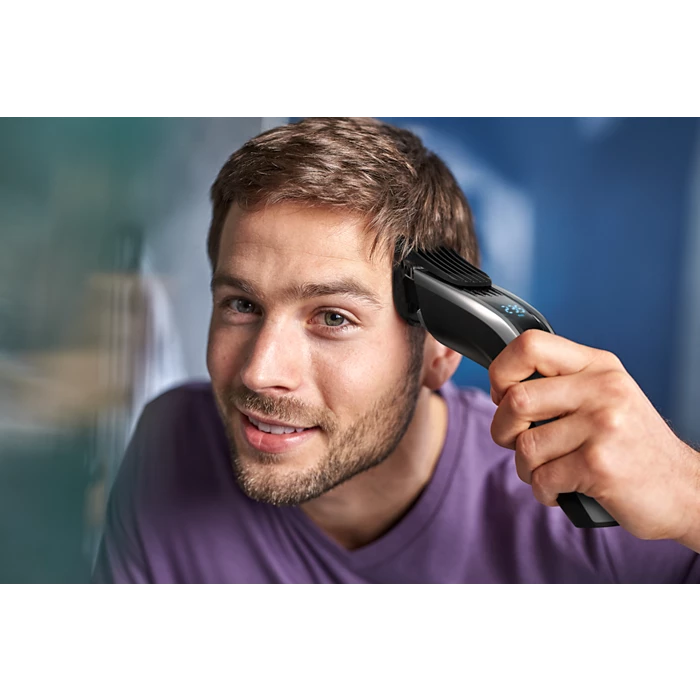 Mașină de tuns Philips HC9450/15, baterie Li-ion, 0,5-42 mm, 400 de niveluri, lame din titan, negru/argintiu