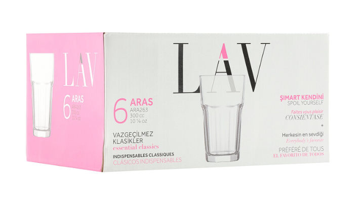 Set pahare de apă LAV Aras, 300 ml, 6 buc.