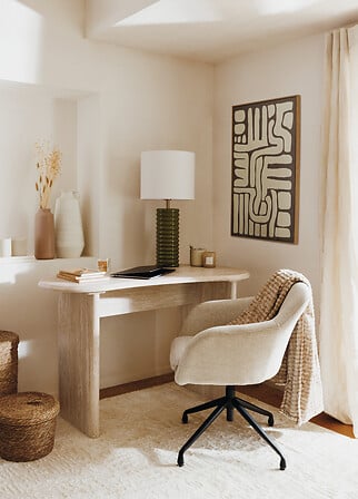 Birou Atmosphera Anaya, MDF, efect travertin, 120x60x75 cm