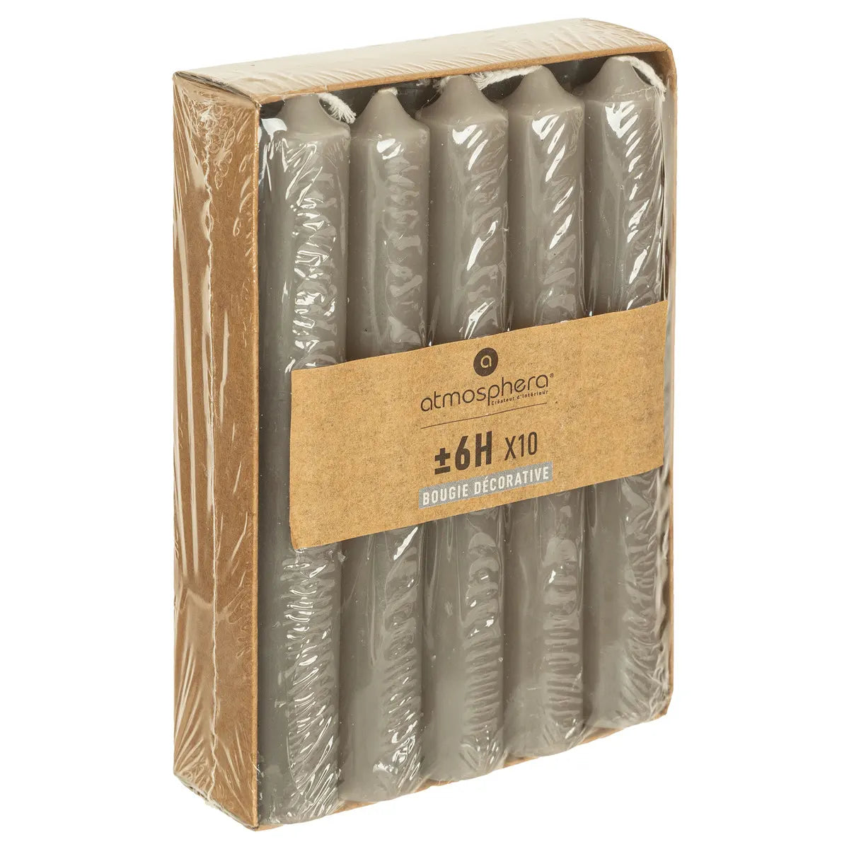 Set lumânări neparfumate Atmosphera Hugo, 16 cm, 10 buc.