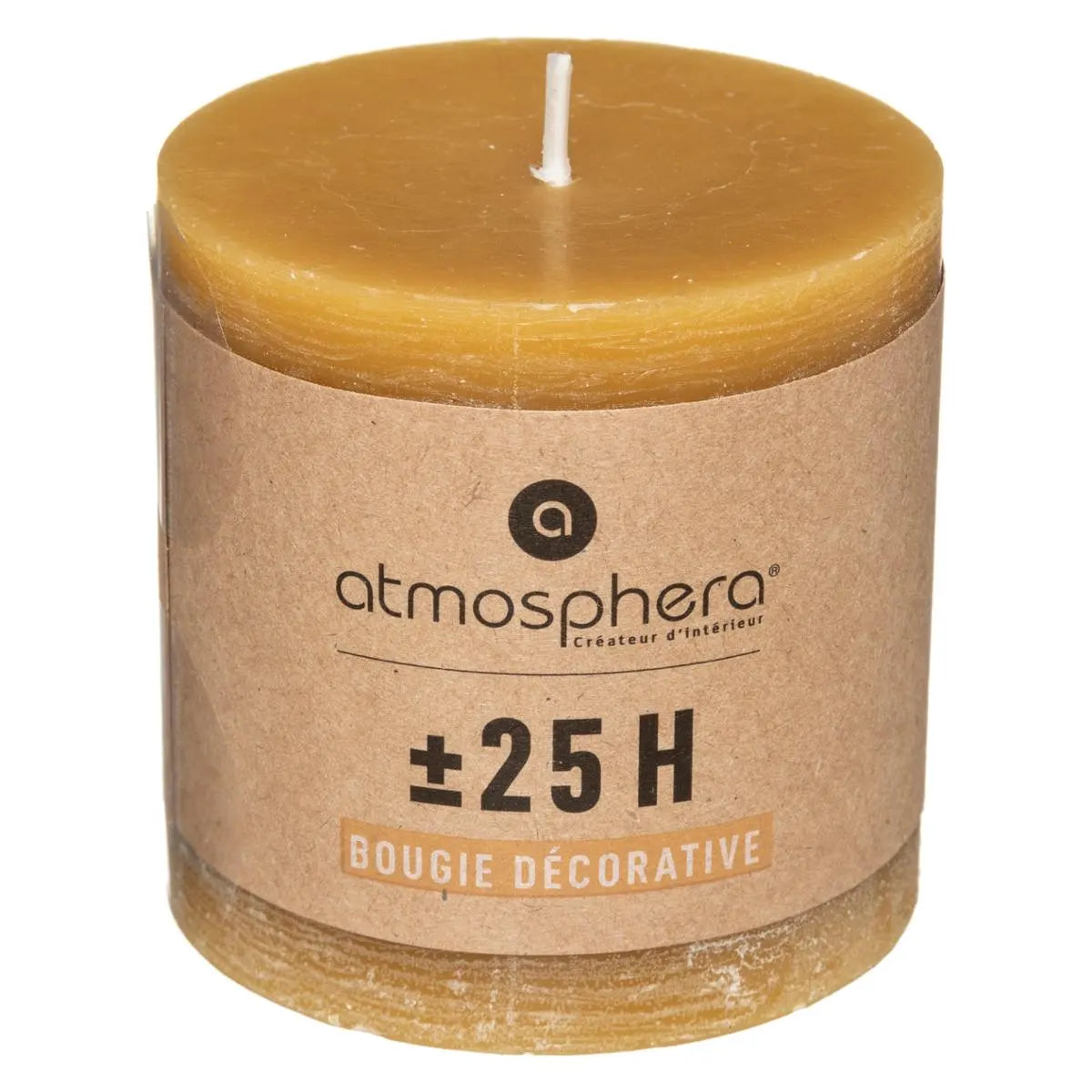 Lumânare neparfumată Atmosphera Olia, Rotundă, 6,7x7 cm