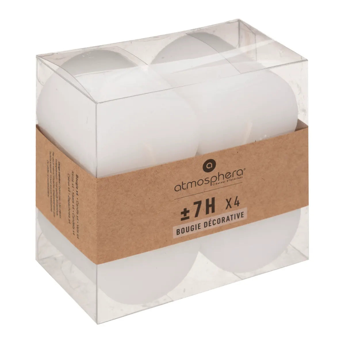 Lumânări neparfumate Atmosphera Olia, 4,5 cm, 4 buc.