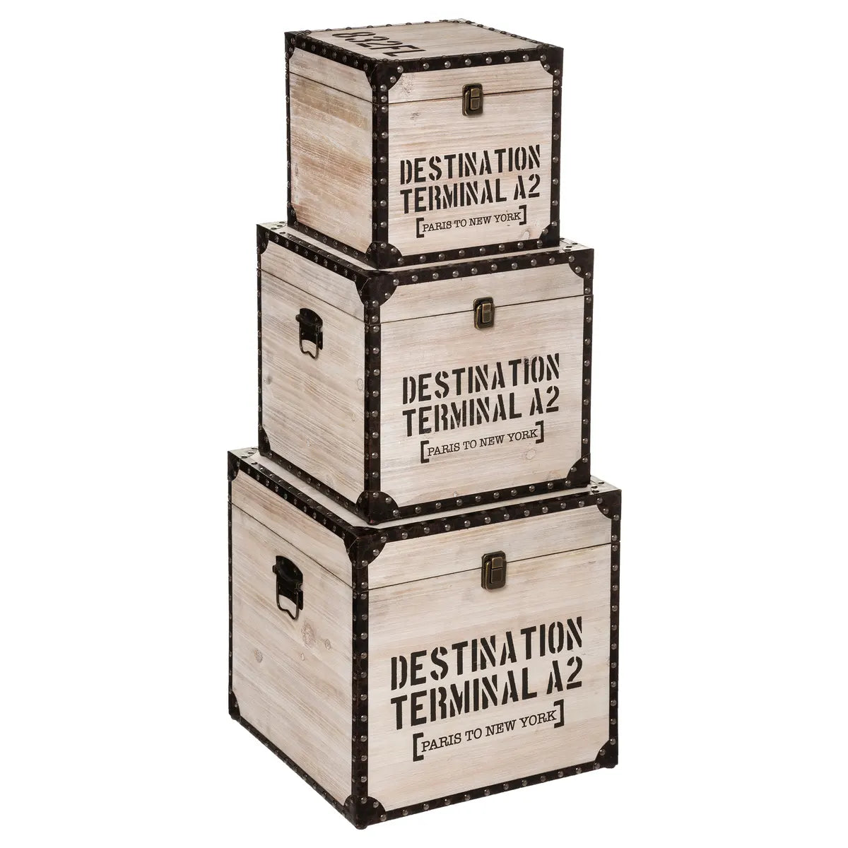 Set cutii depozitare Atmosphera Alberto, 3 buc., MDF