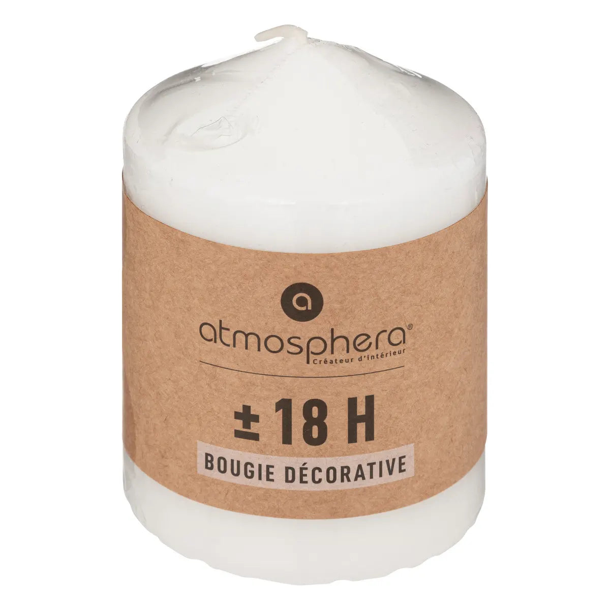 Lumânare neparfumată Atmosphera Many, Rotundă, 7x9 cm, Alb