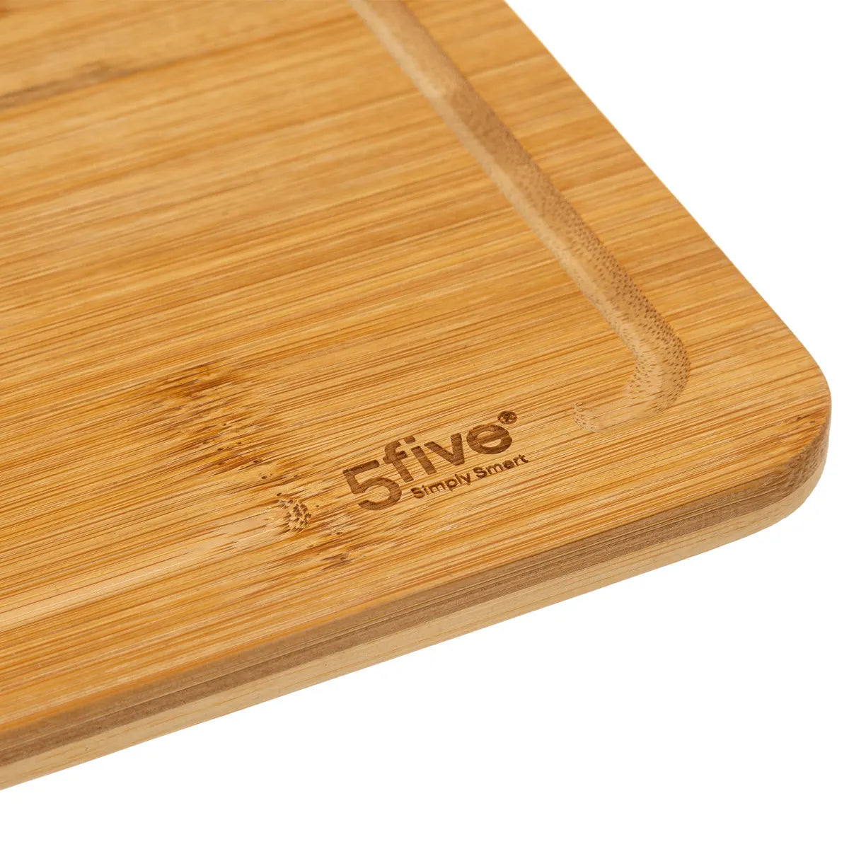Set de 3 cuțite și placă 5Five, Bambus, 40x25 cm