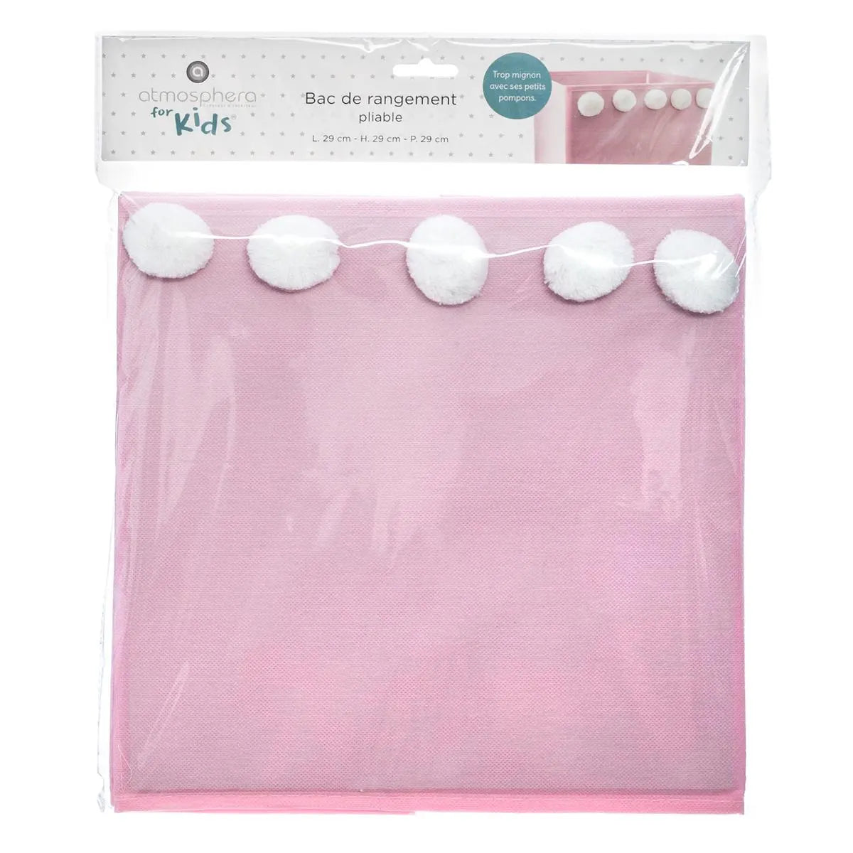 Cutie de depozitare Atmosphera Pompom, Roz, 29x29 cm