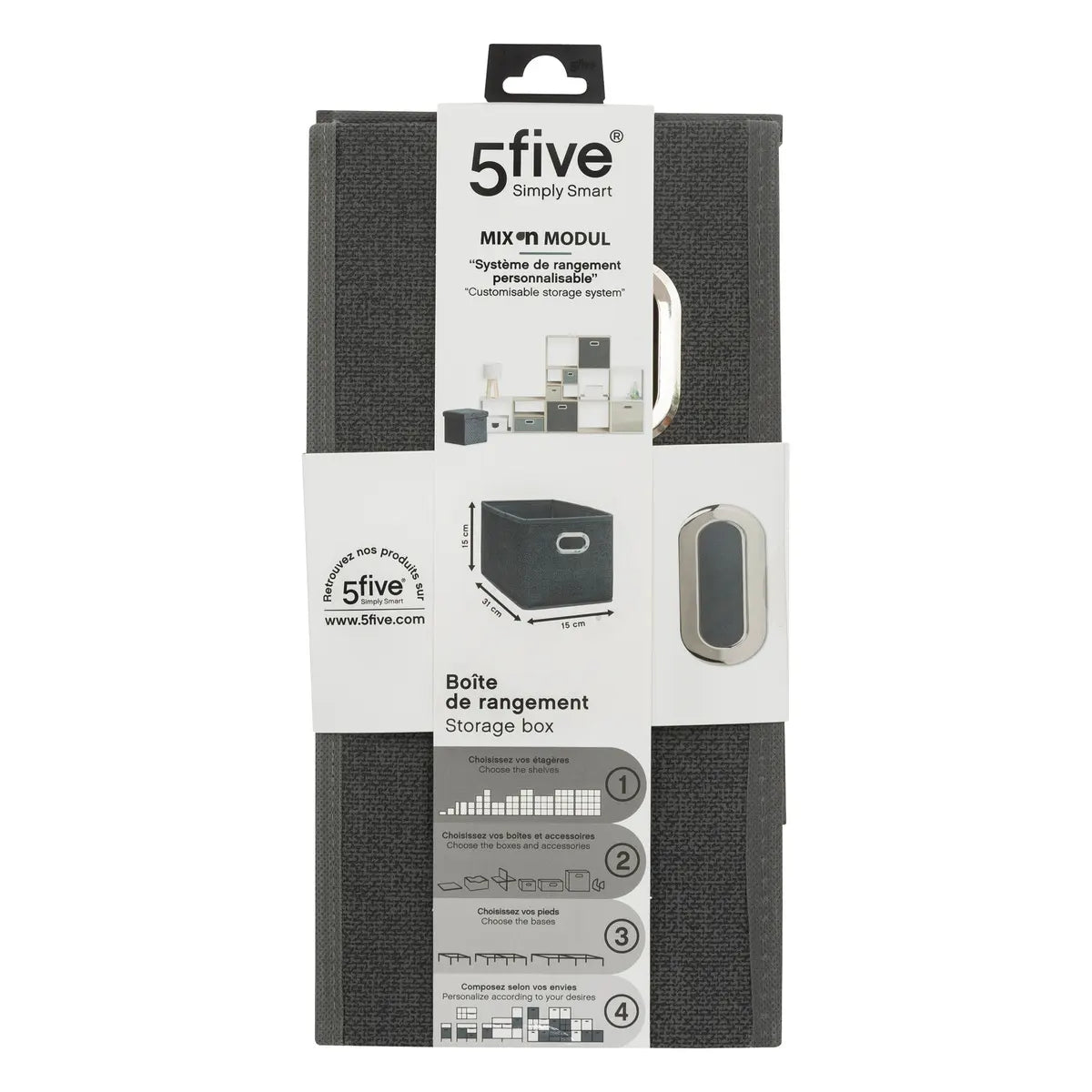 Cutie de depozitare 5five Mix & Modul, Melange, 15x31 cm