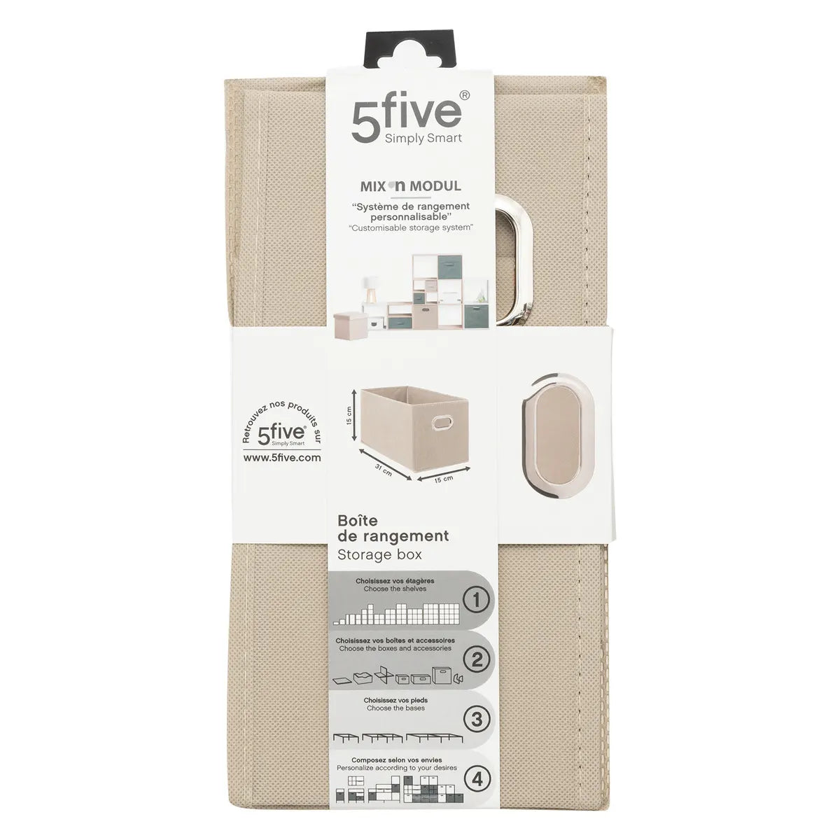 Cutie de depozitare 5five Mix & Modul, Melange, 15x31 cm