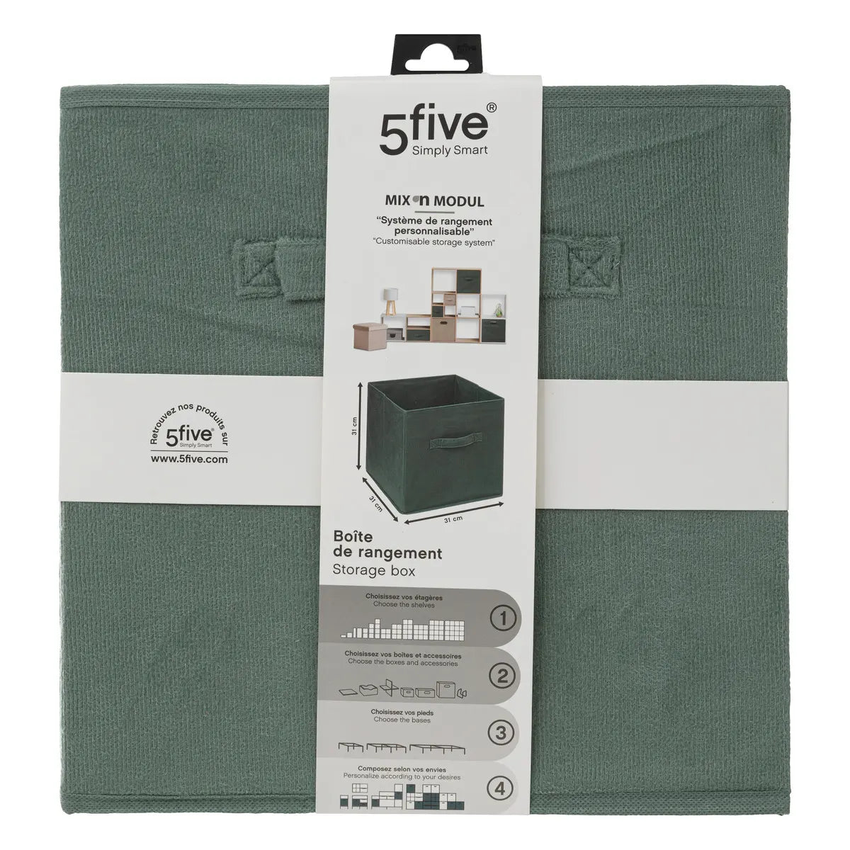 Cutie de depozitare 5five Mix & Modul, Catifea, 31x31 cm