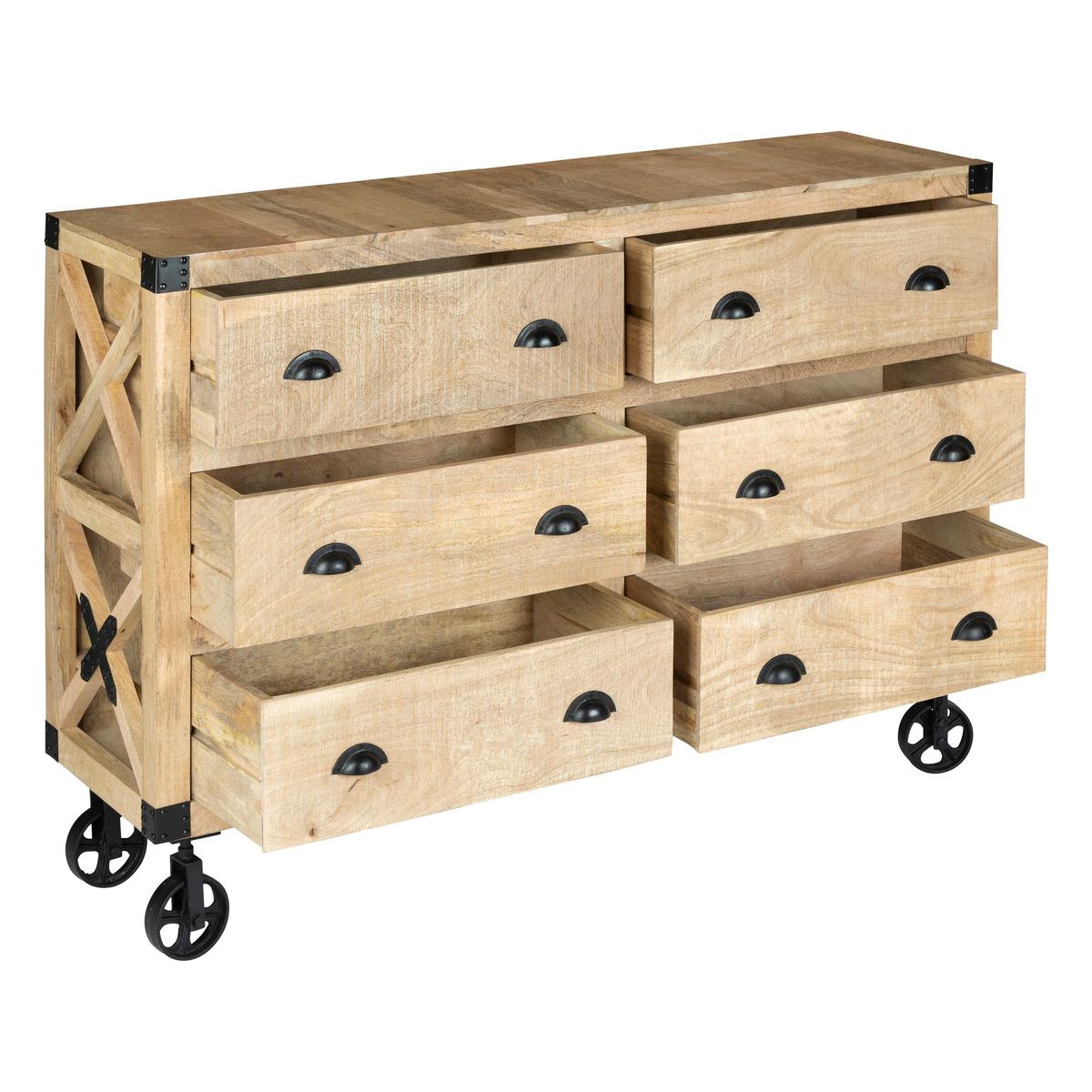 Comodă Atmosphera Silas, 6 sertare, 150x40 cm