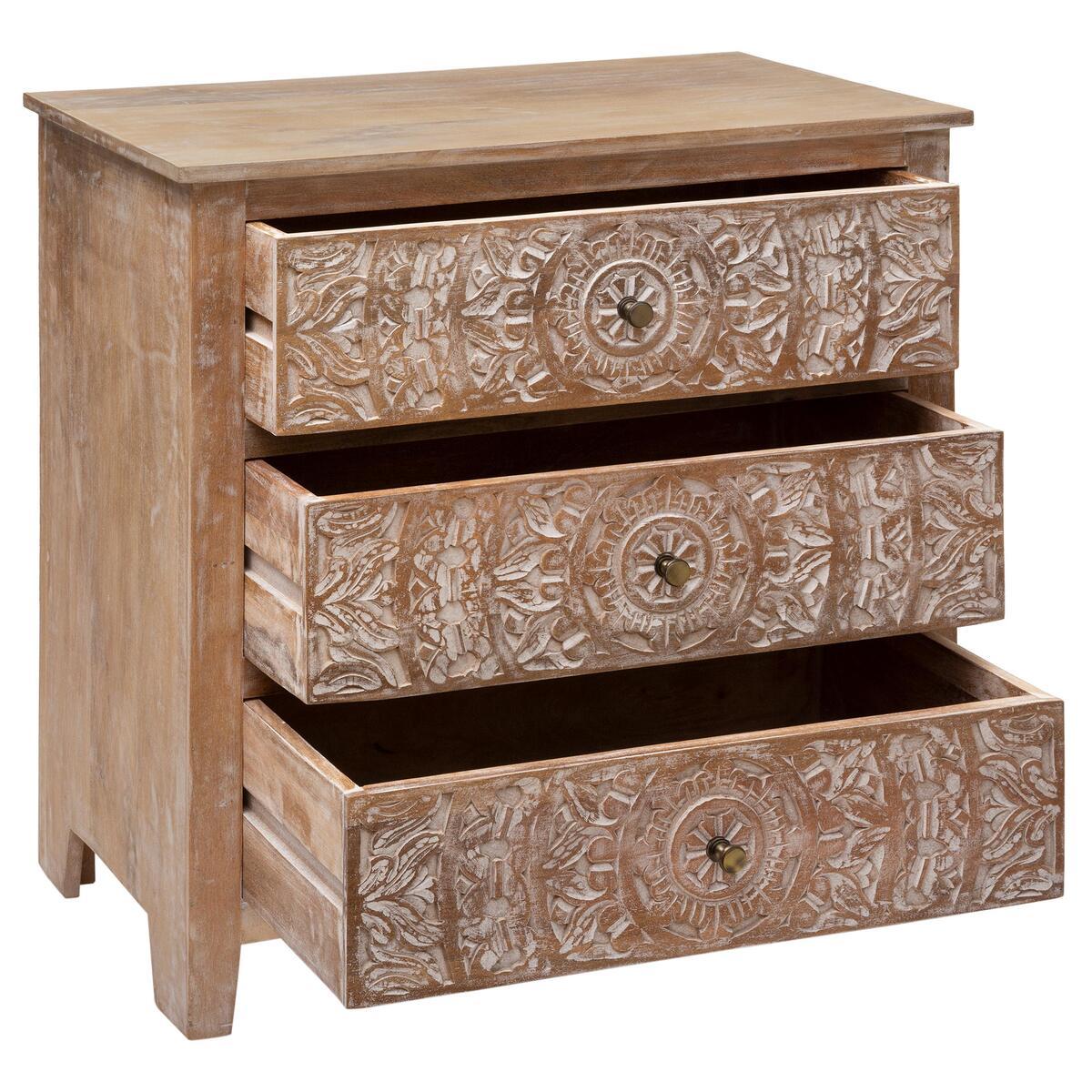 Comodă Atmosphera Shirel, 3 sertare, lemn de mango