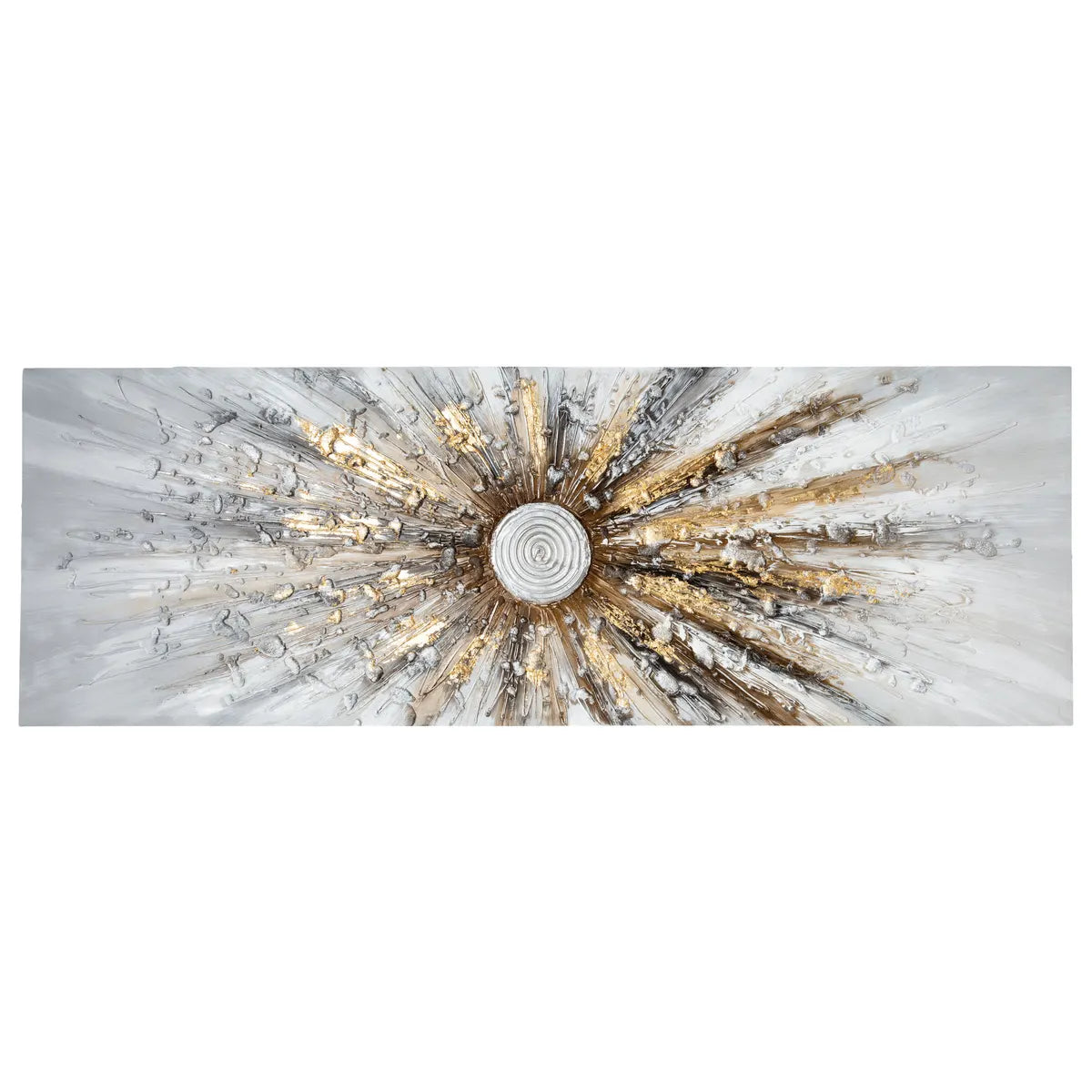 Pictură Atmosphera Kylia, Pânză pictată manual 150x150 cm, Auriu, Modele asortate