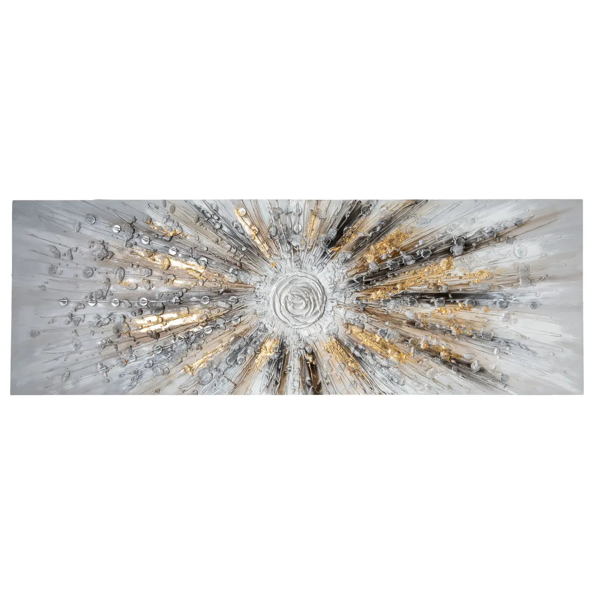 Pictură Atmosphera Kylia, Pânză pictată manual 150x150 cm, Auriu, Modele asortate