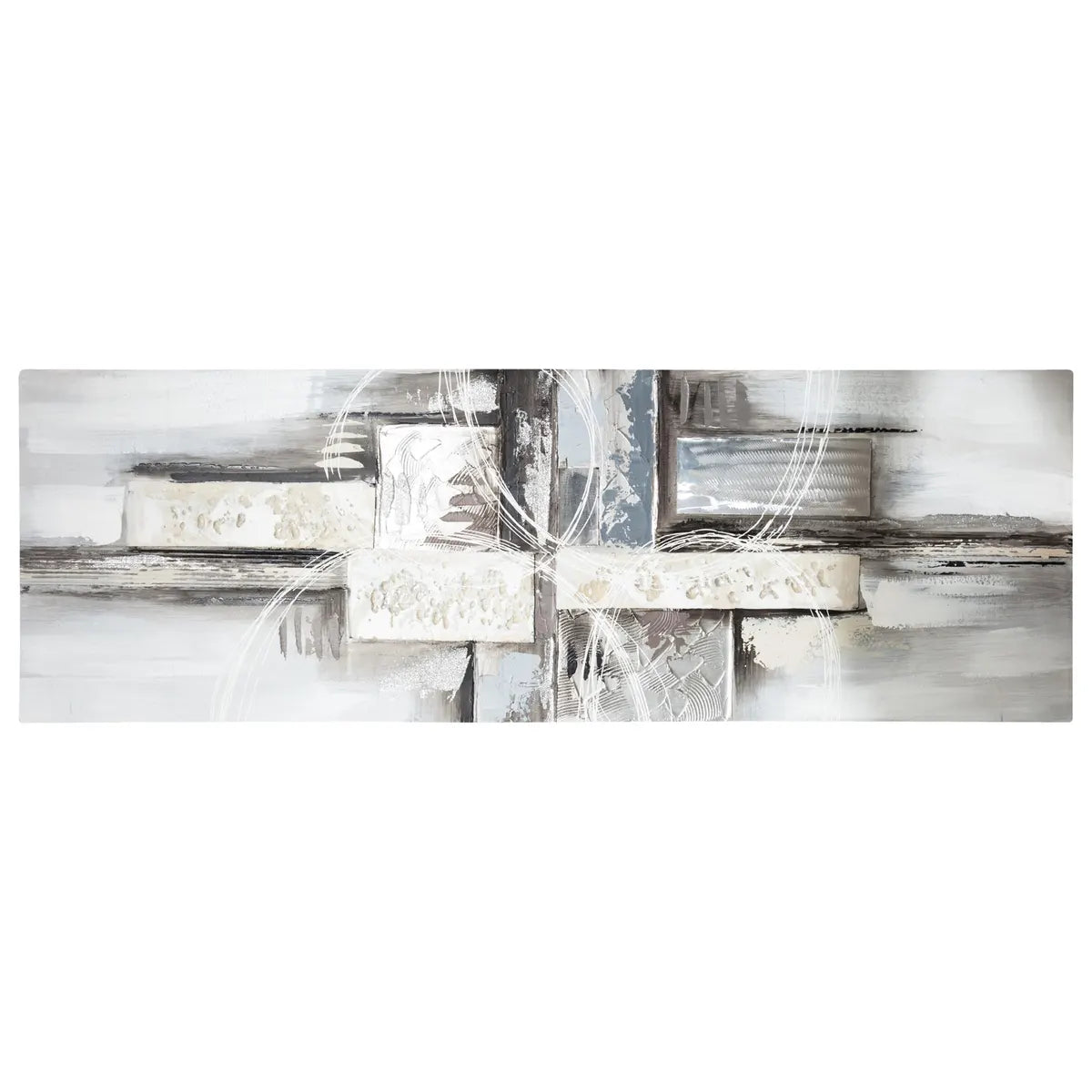 Pictură Atmosphera Kylia, Pânză pictată manual 150x150 cm, Argintiu, Modele asortate