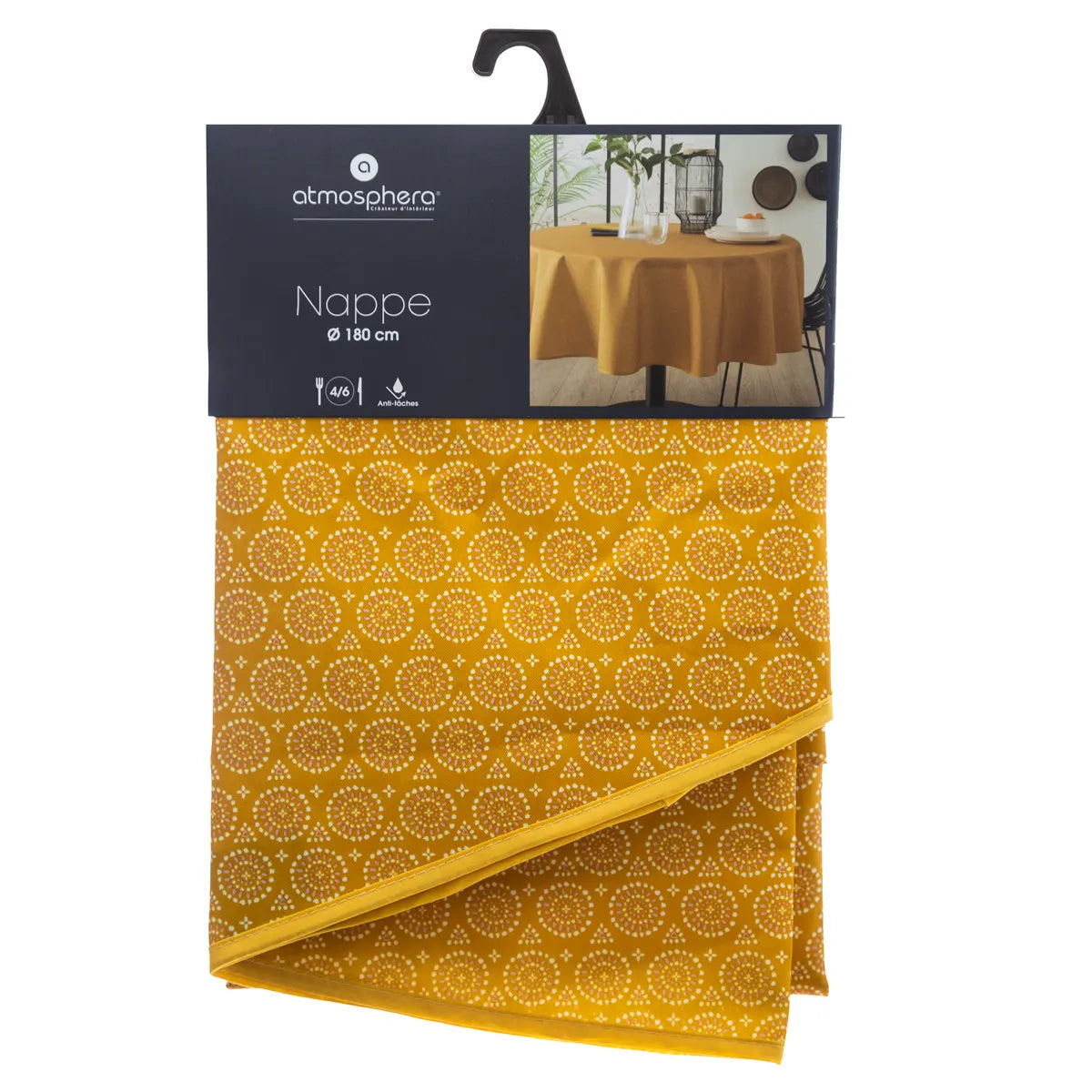 Față de masă Atmosphera Etnik, 180 cm, Ocru