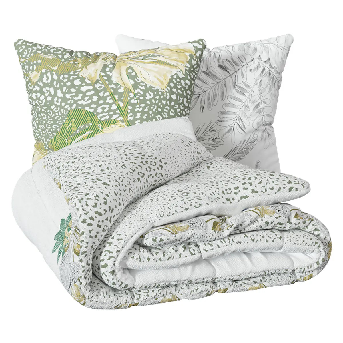 Lenjerie de pat Atmosphera Monstera, bumbac, 240x220 cm