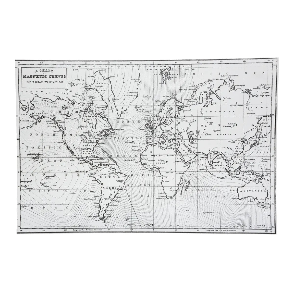 Placemat atmosfera Planisfera, 45x30 cm