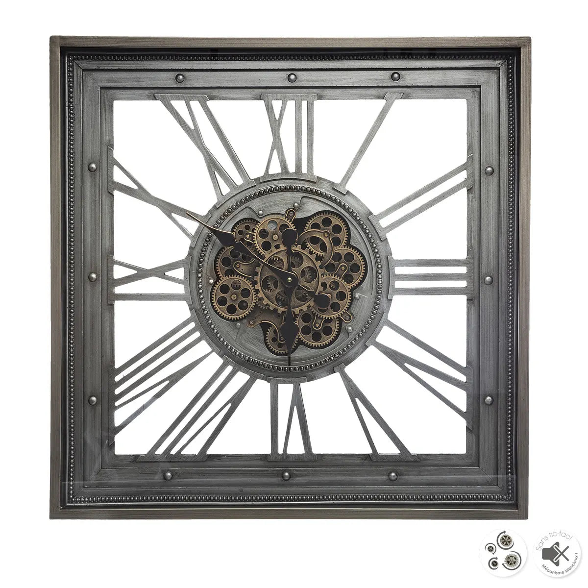 Ceas de perete Atmosphera Ezra, Mecanism, 80x80 cm, Metal