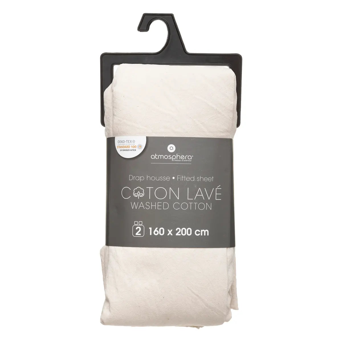 Cearșaf cu elastic Atmosphera, 160x190 cm, culoarea ivory
