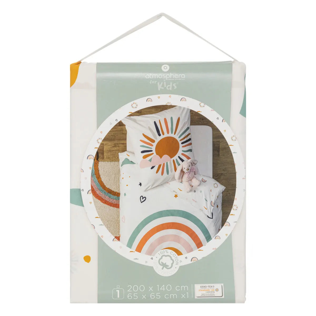 Lenjerie de pat pentru copii Atmosphera Rainbow, 140x200 cm