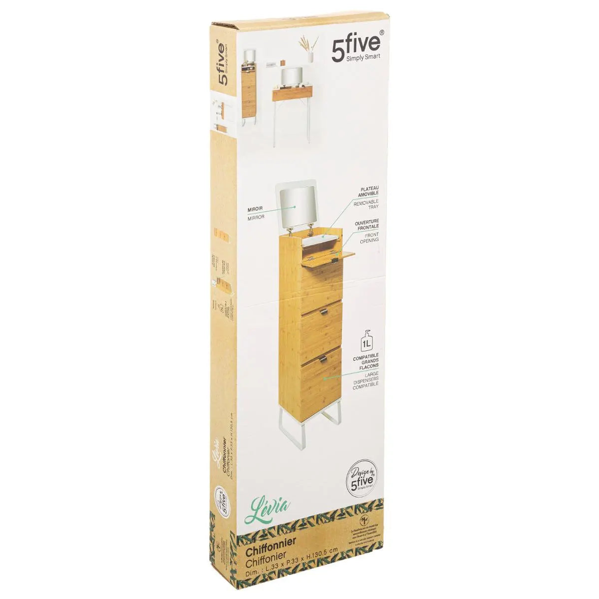 Dulap cu sertare 5five Levia, bambus