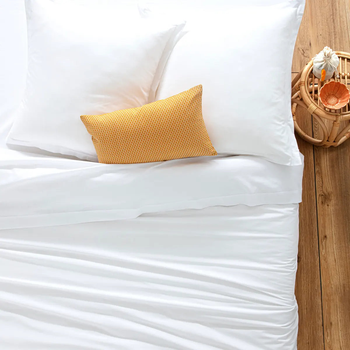 Set de lenjerie de pat Atmosphera dublă, Husă pilotă 240x220 cm, Bumbac, Alb