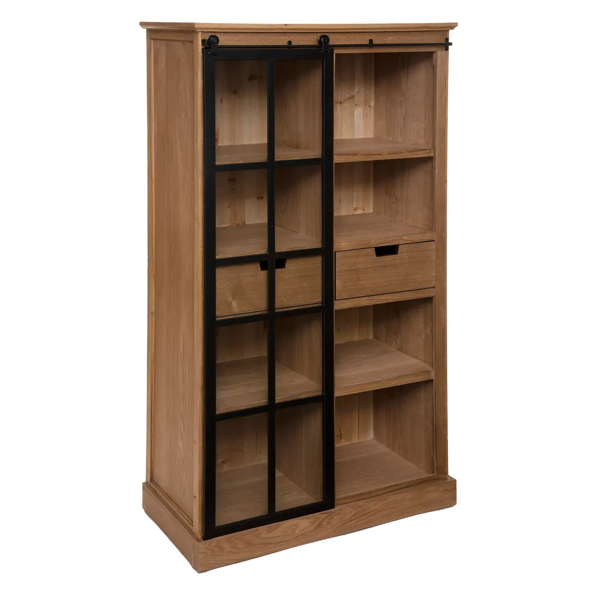 Bibliotecă Atmosphera Danik, 80x40x150, MDF, Sticlă securizată