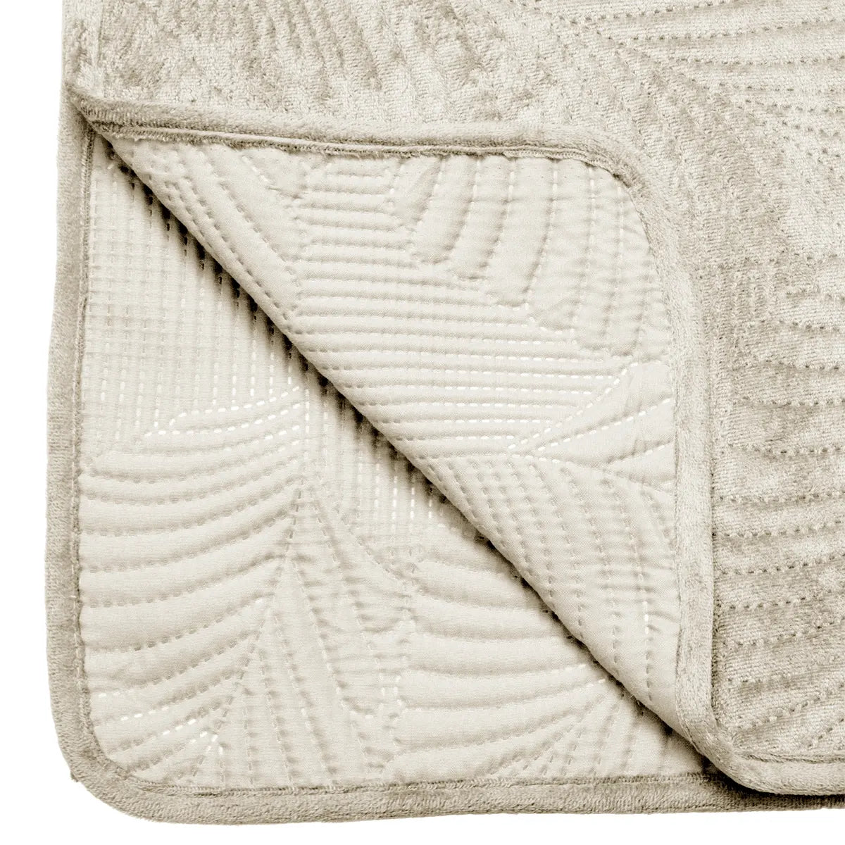 Pătură Atmosphera Leaf, Velour, 240x260 cm, Ivory