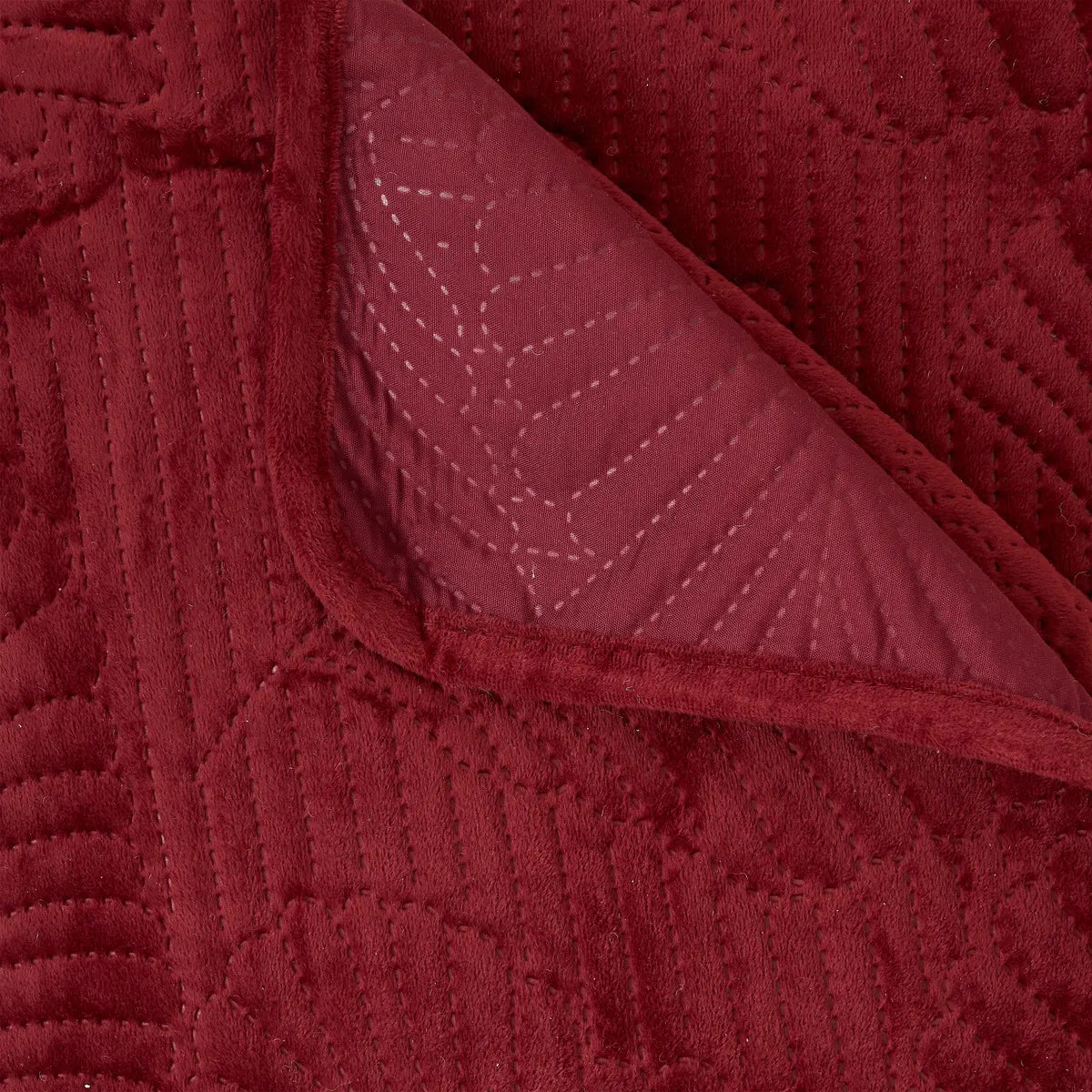 Pătură Atmosphera Feuille, Velur, 240x260 cm, Roșu