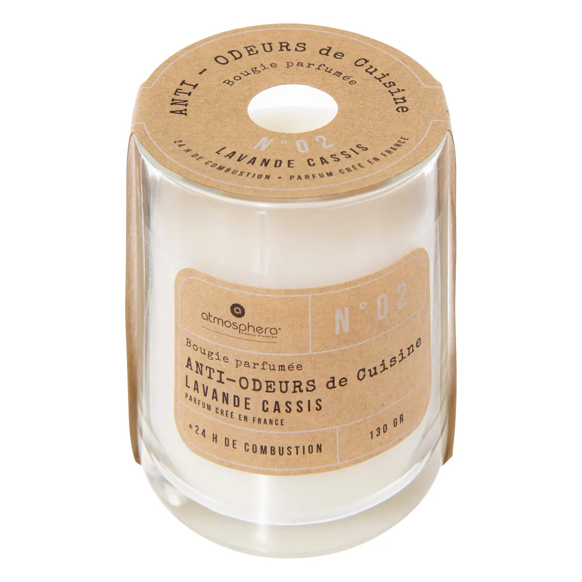 Lumânare parfumată Atmosphera anti-miros, sticlă, 130 g