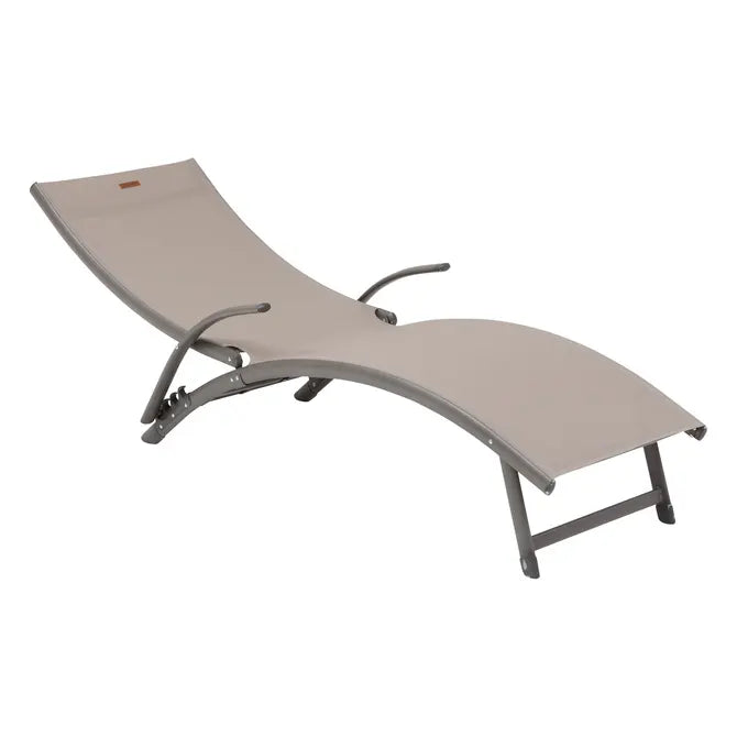 Сгъваем алуминиев шезлонг Hesperide Samba, Лешник/Пралине