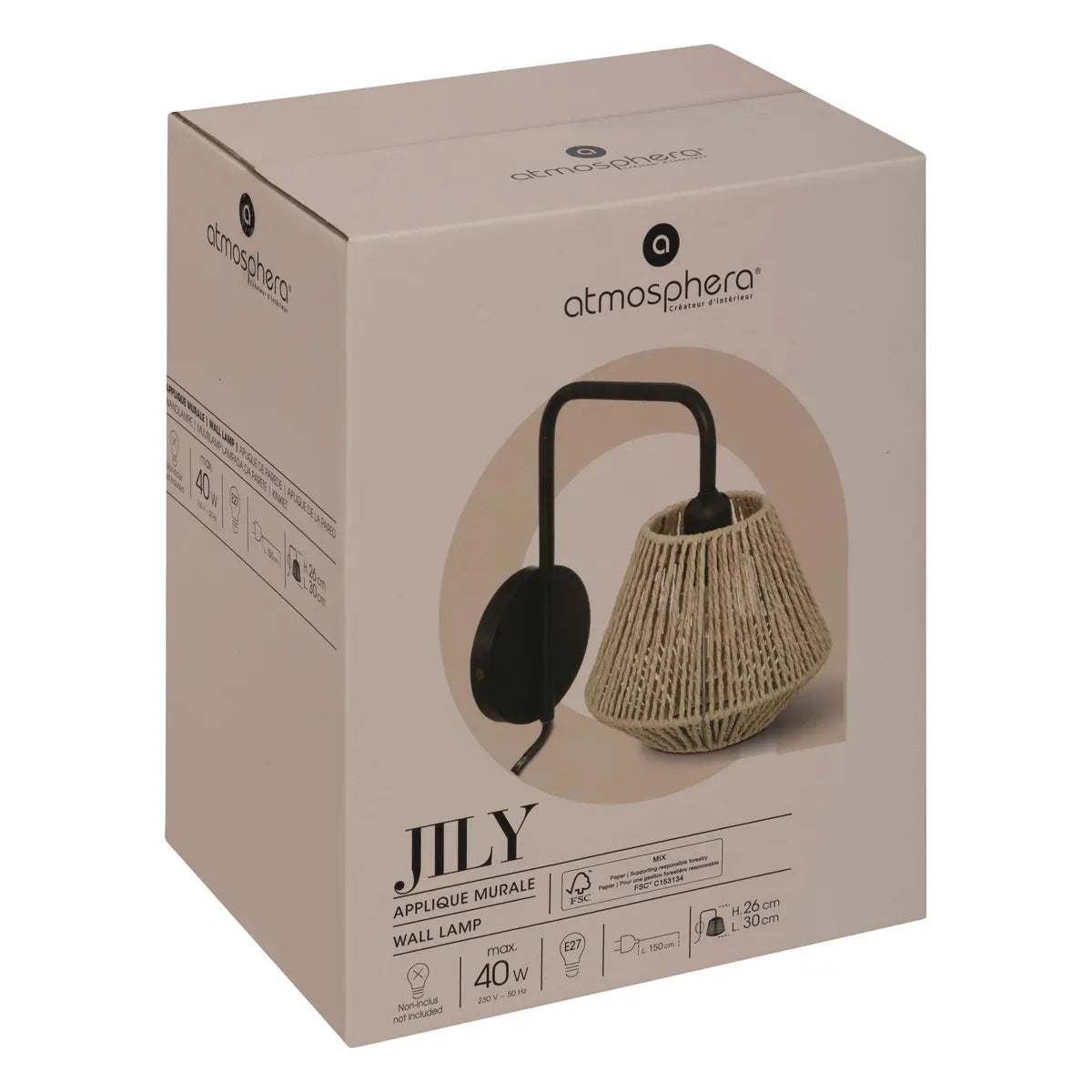 Lampă de perete Atmosphere Jily, 18 cm