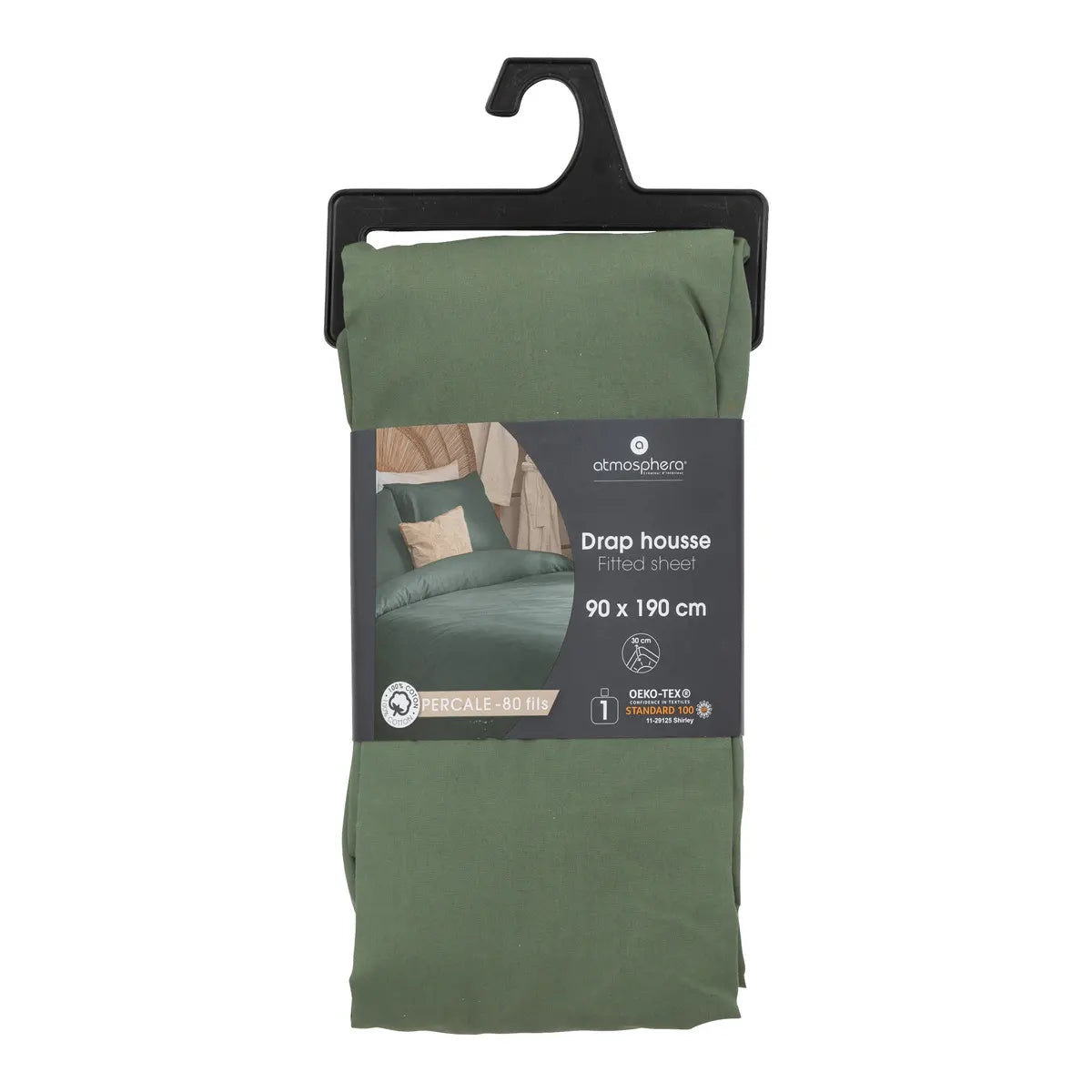 Cearșaf cu elastic Atmosphera, percale, 90x190 cm