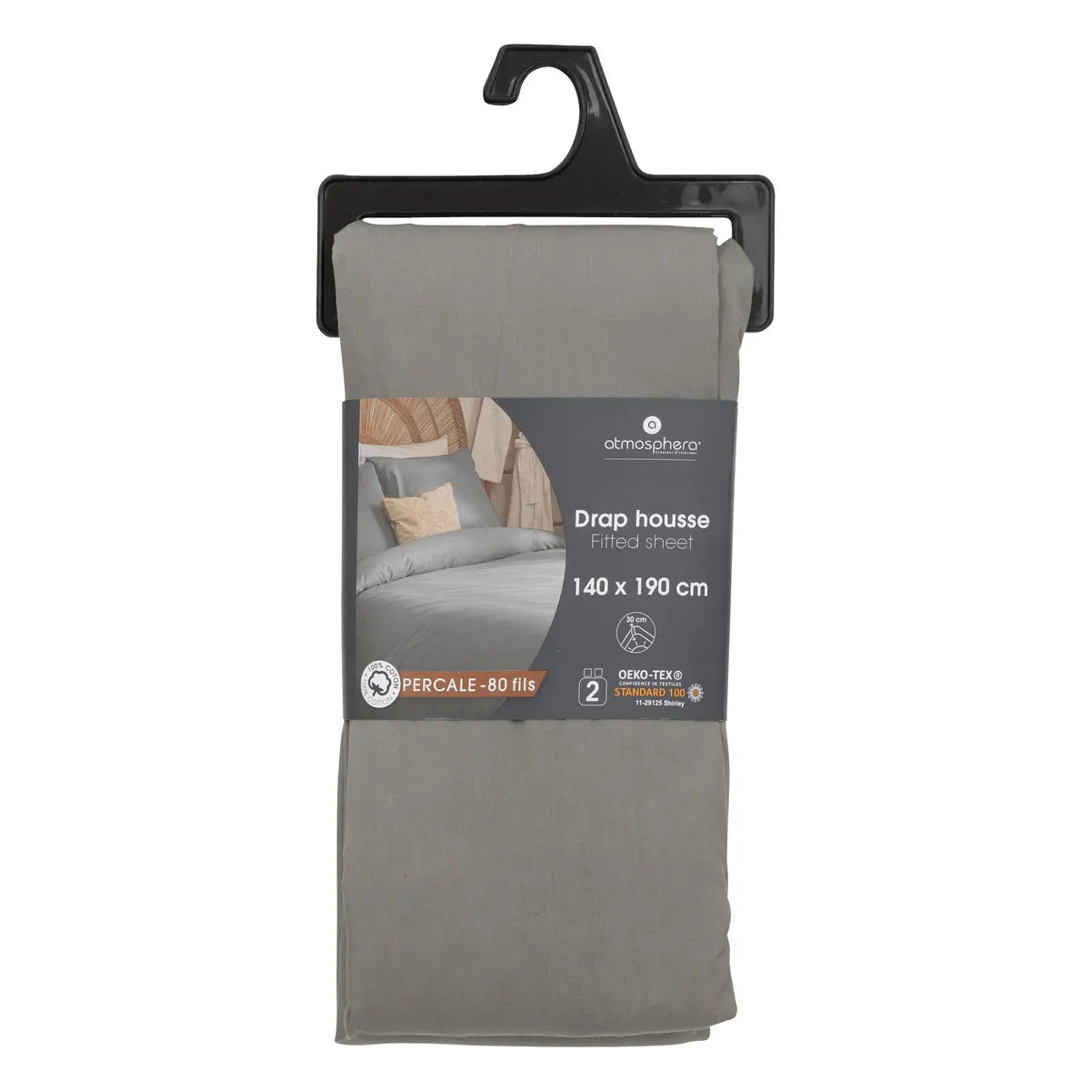 Cearșaf cu elastic Atmosphera, percale, 140x190 cm