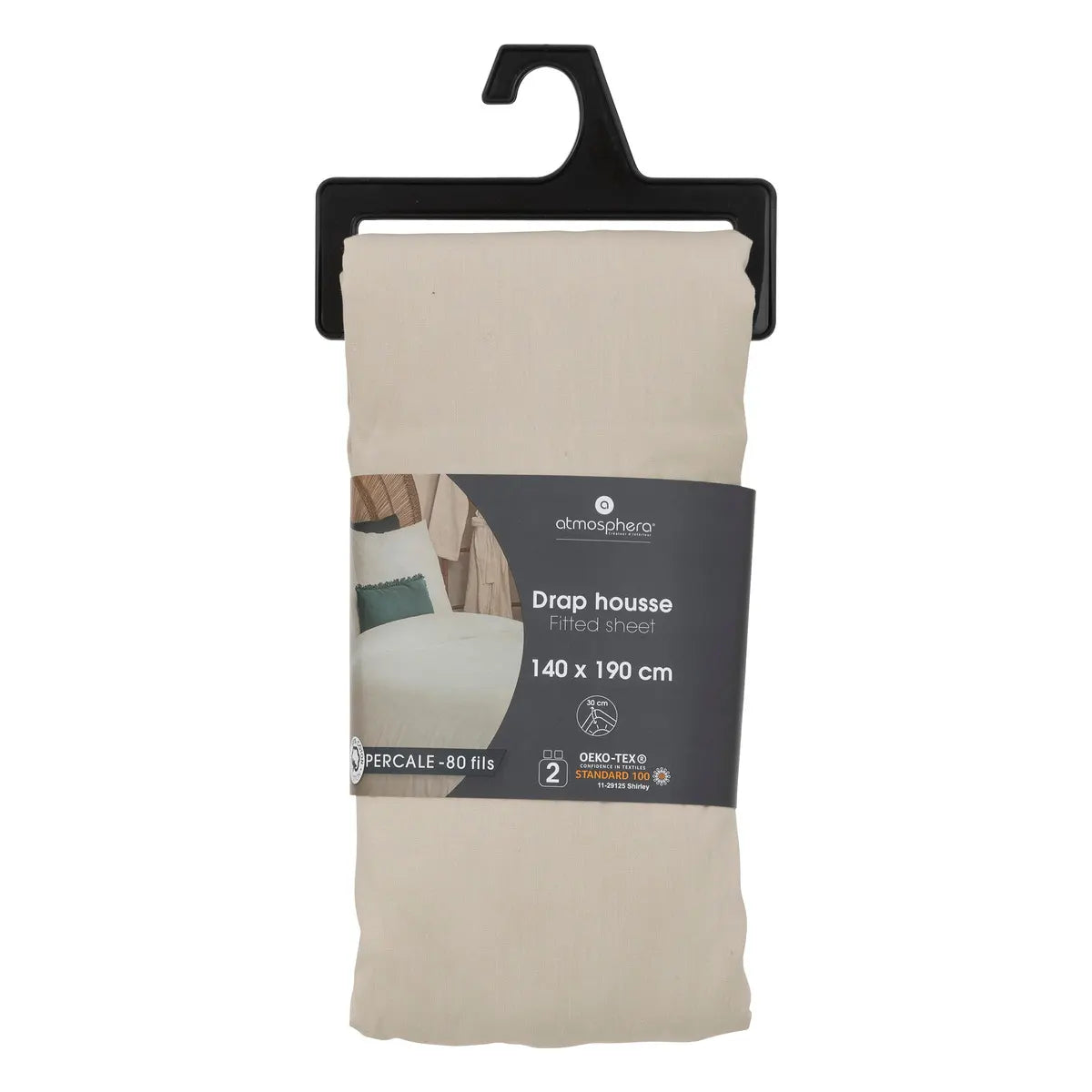 Cearșaf cu elastic Atmosphera, percale, 140x190 cm