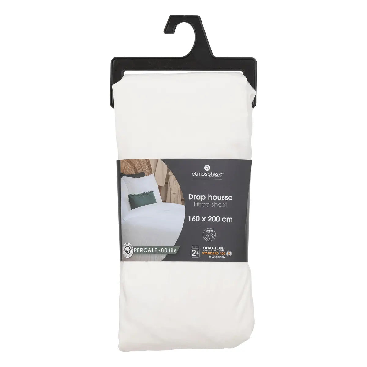 Cearșaf cu elastic Atmosphera, percale, 160x200 cm