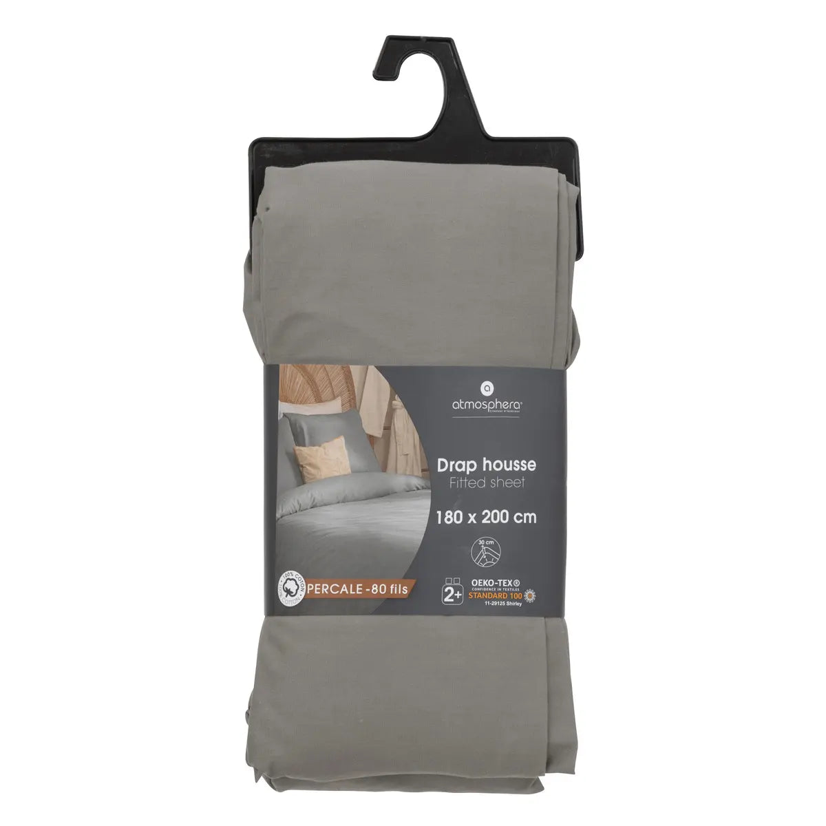 Cearșaf cu elastic Atmosphera, percale, 180x200 cm