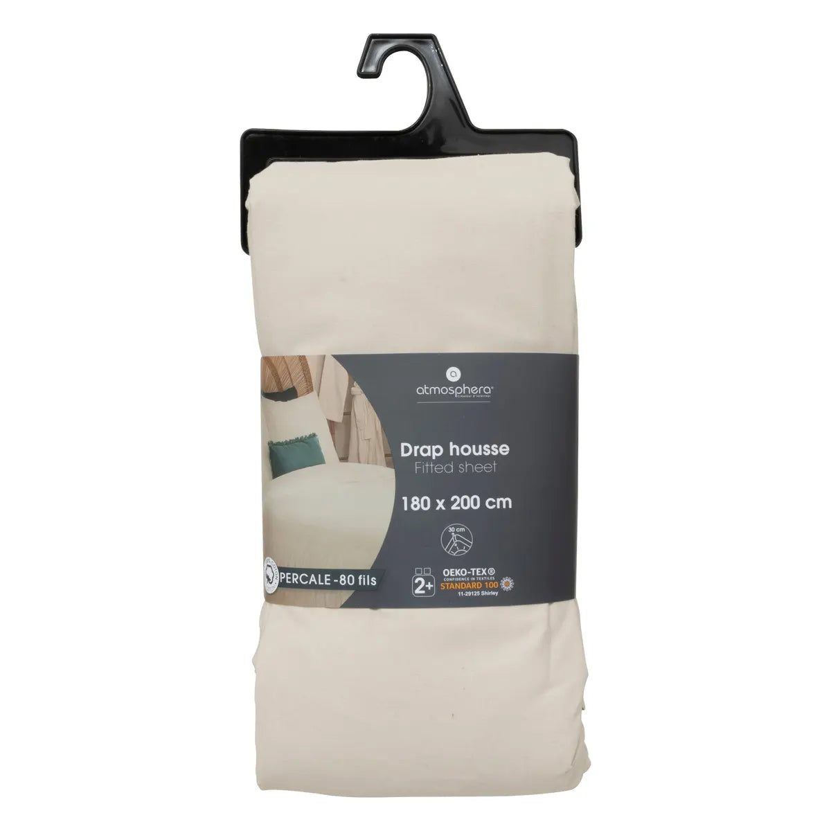 Cearșaf cu elastic Atmosphera, percale, 180x200 cm